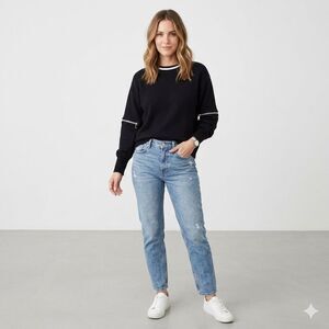 Zara Knit Women’s Black Sweater Size M